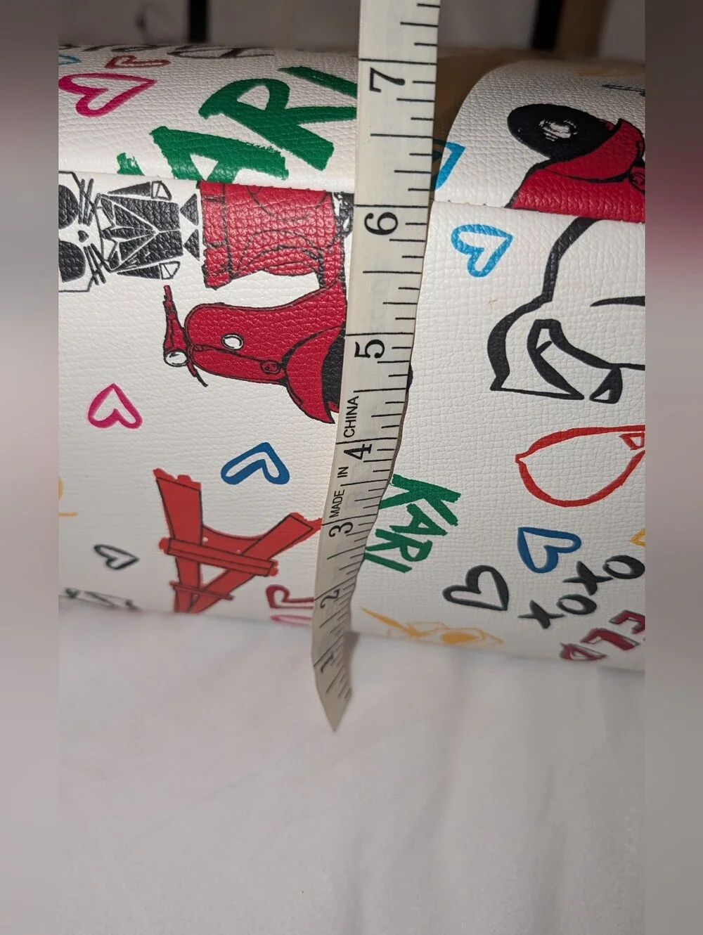 Karl Lagerfeld Paris Adele Tote Bag Graffiti Print White Multi NWT Missing Charm